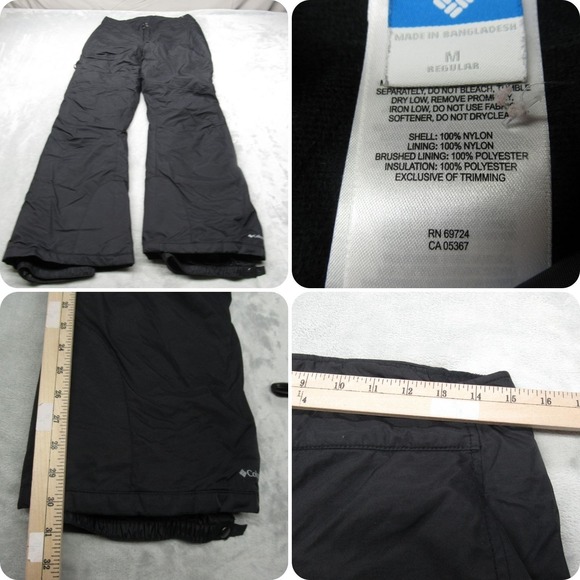 Columbia Snow Pants Womens Medium Black Waterproof Insulated Omni Tech Ski 30x30 - Picture 1 of 16